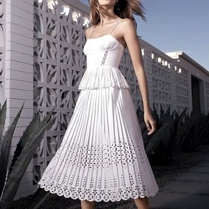 NWT! GIANNI BINI Lana White Eyelet Peplum Dress.